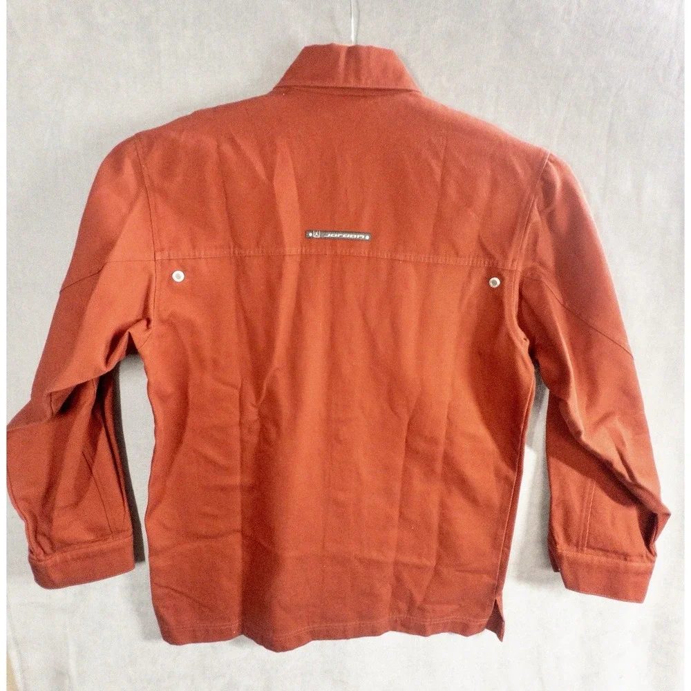 Nike Air Jordan Mens Large Snap Front Heavy Button Down Red Dress Shirt Jumpman